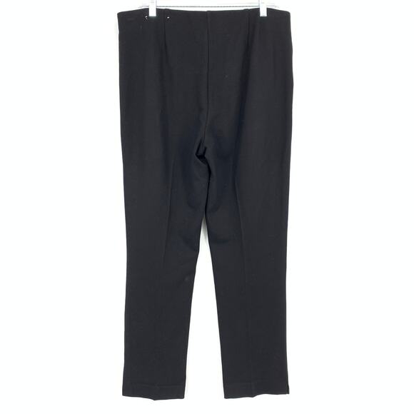 Chicos Pull On Ponte Slim Straight Pant Womens Sz 2 US 12 Black Elastic Waist - Picture 2 of 6